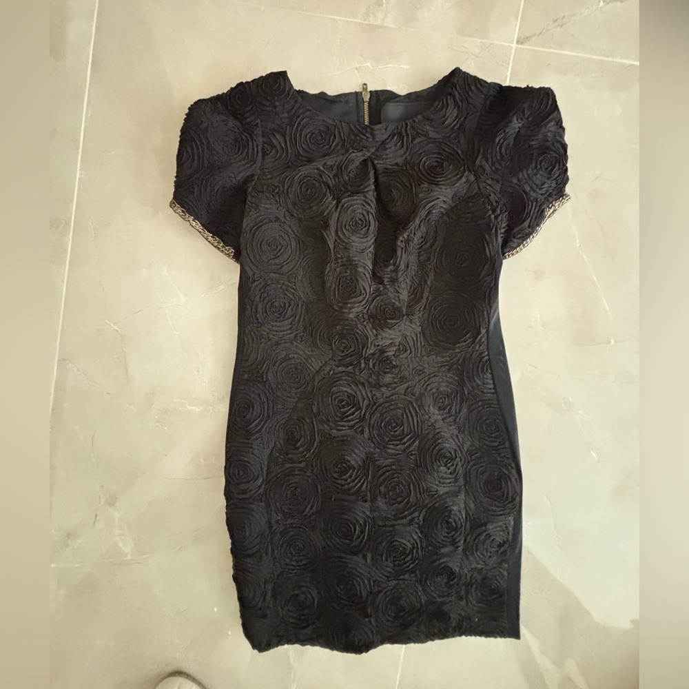 Elegant Black Floral Dress River Island EU38
